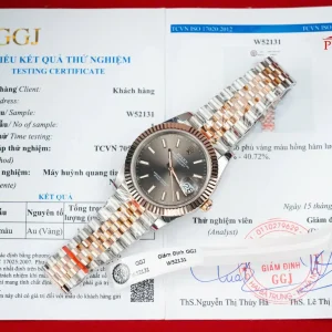 Đồng Hồ Rolex Datejust 126331 Demi Mặt Xám Rep 1:1 Bọc Vàng 10K  Tốt Nhất V5 GMF 41mm