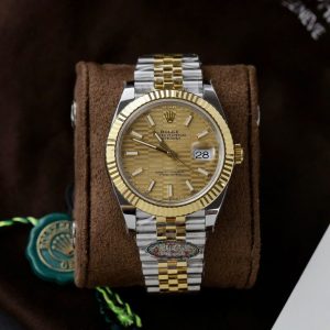 Đồng Hồ Rolex Datejust 126333 Demi Vàng Vàng Mặt Số Nếp Gấp Vàng Dây Jubilee Replica Clean Factory 41mm
