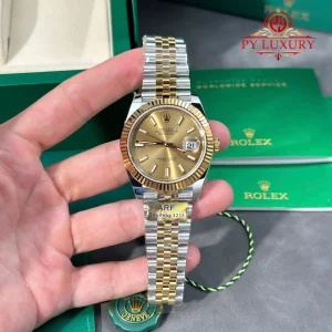 Rolex Datejust 126333 Steel & Yellow Gold Champagne Index Dial Jubilee Bracelet Best Replica 41mm