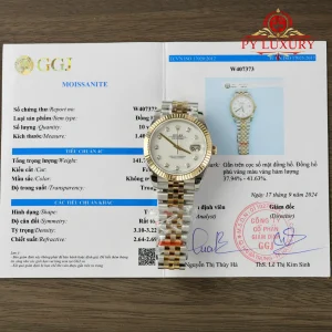 Đồng Hồ Rolex Datejust 126333 Demi Vàng Mặt Khảm Trai Trắng Bọc Vàng 10K Rep 1:1 GMF 41mm