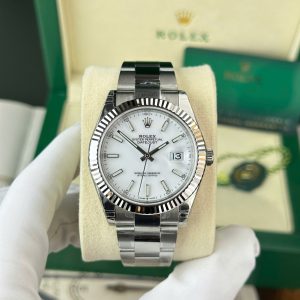 Rolex Datejust 126334-0009 White Luminous Dial Oyster Bracelet Best Replica VSF 41mm