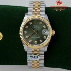 Rolex Datejust 278273 Two Tone Yellow Gold Olive Green Diamond-set Dial Jubilee Bracelet Best Replica THB 31mm