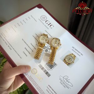 Đồng Hồ Nữ Rolex Datejust 278288PAVEO Butterfly Bọc Vàng 18K Chế Tác Viền & Mặt Số Moissanite 31mm