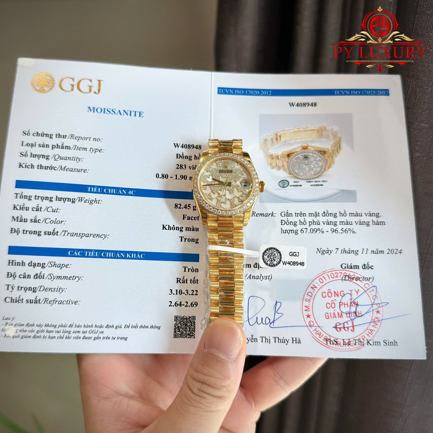 Đồng Hồ Nữ Rolex Datejust 278288PAVEO Butterfly Bọc Vàng 18K Chế Tác Viền & Mặt Số Moissanite 31mm - Image 2