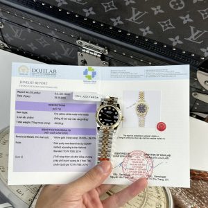 Đồng Hồ Rolex Datejust Mặt Số Đen Demi Bọc Vàng 10K Rep 1:1 Cao Nhất 31mm