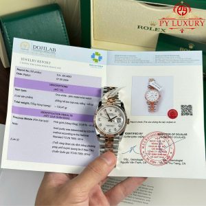 Đồng Hồ Rolex Datejust 126231-0021 Mặt Xà Cừ Demi Bọc Vàng Hồng 10K Replica 1:1 GMF 36mm