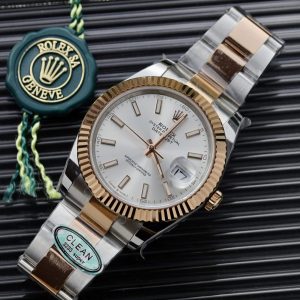 Rolex Datejust 126331 Two Tone Rose Gold Silver Dial Oyster Replica Clean Factory 41mm