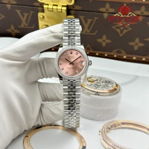 Rolex Datejust Pink Dial Stone-Set Bezel Jubilee Best Replica 31mm
