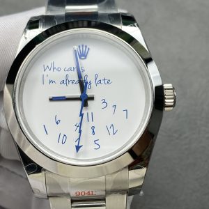 Rolex Datejust Who Cares I’m Already Late Custom Dial Blue Font 1:1 Replica 41mm