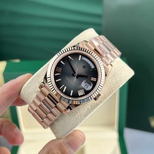 Đồng Hồ Rolex Day-Date 228235 Vàng Hồng Mặt Xám Đen Ombré 188g Rep 1:1 Cao Nhất QF 40mm