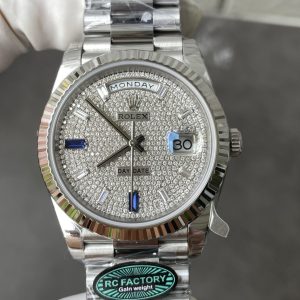 Đồng Hồ Rolex Day-Date 228236-0009 Mặt Số Khảm Đá Moissanite Replica 1:1 RCF 40mm