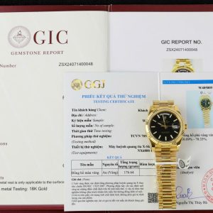 Rolex Day-Date 228238-0007 Black Motif Index Dial 18K Gold Wrapped Best Replica V3 GMF 40mm