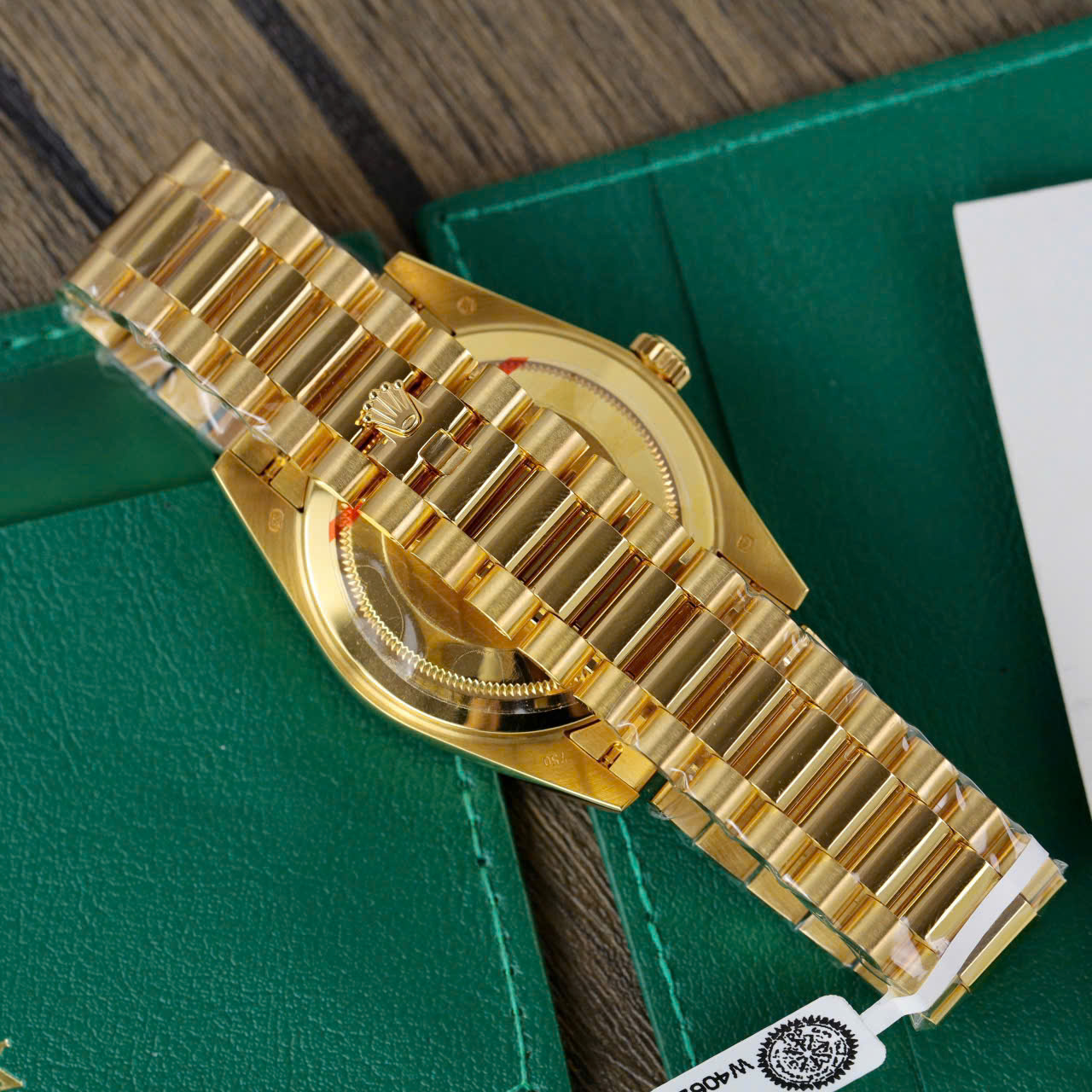 Đồng Hồ Rolex Day-Date 228348RBR-0046 Mặt Xà Cừ Trắng Cọc Số Moissanite Baguette Viền Moissanite Rep 1:1 V3 GMF 40mm - Image 11