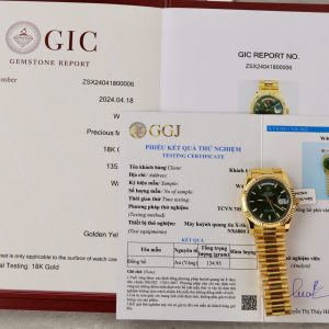 Rolex Day-Date 40 Green Luminous Dial 18K Yellow Gold Wrapped Best Replica 40mm