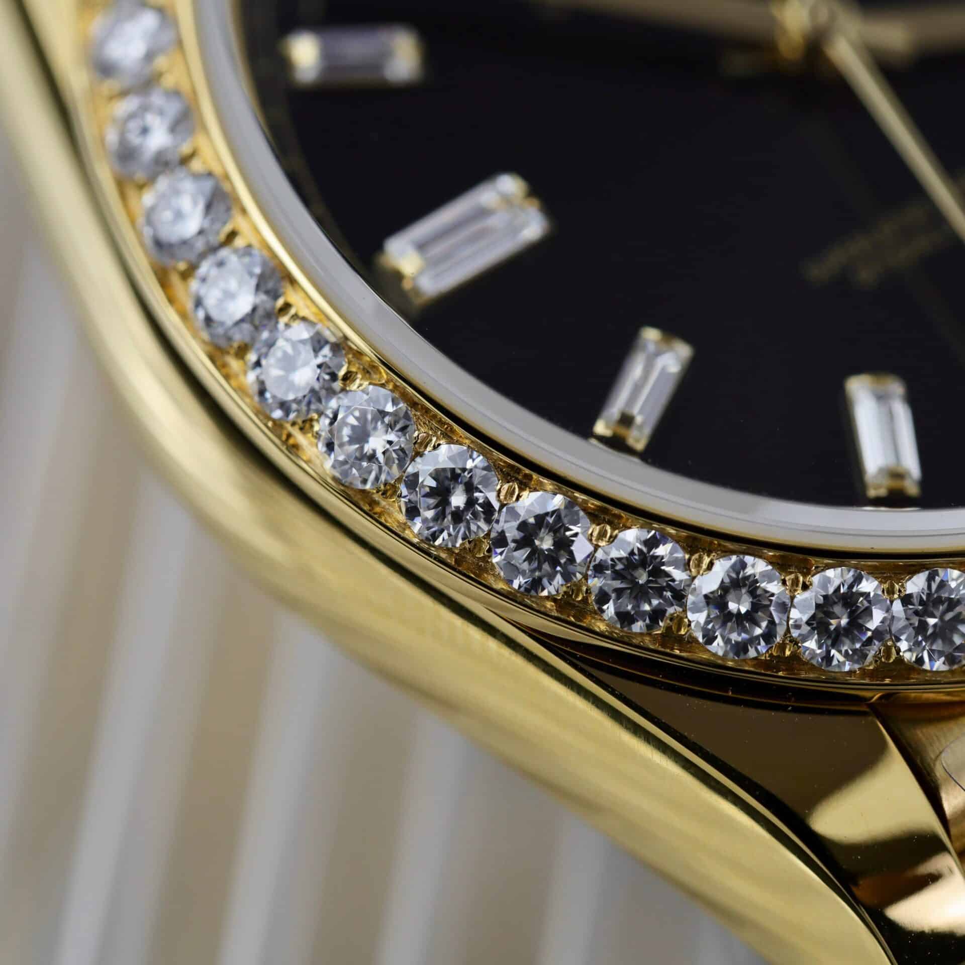 Đồng Hồ Rolex Day-Date 228348RBR Bọc Vàng 18K Mặt Đen Niềng Moissanite GMF V3 40mm - Image 7