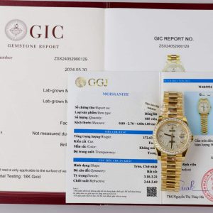 Rolex Day-Date 228348RBR-0037 Diamond Paved Dial 18k Gold Wrapped Customized Moissanite GMF V3 Super Clone 40mm