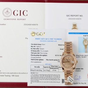 Đồng Hồ Rolex Day-Date 228235 Mặt Số Hồng Cọc La Mã Bọc Vàng 18K Replica 1:1 V3 GMF 40mm