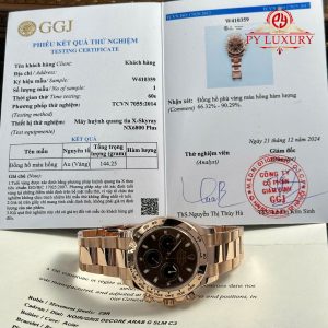 Đồng hồ Rolex Daytona 116505 Mặt Nâu Chocolate Bọc Vàng 18K Dây Kim Loại Replica 1:1 40mm