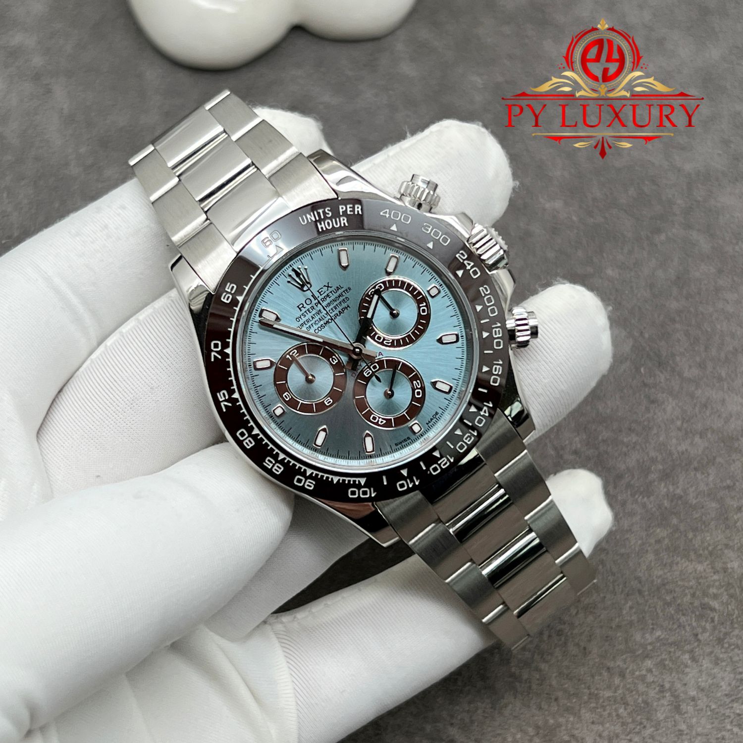Rolex Daytona 116506 Ice Blue Dial 1:1 Custom Made CNC Real Platinum 950 Super Replica 40mm - Image 2
