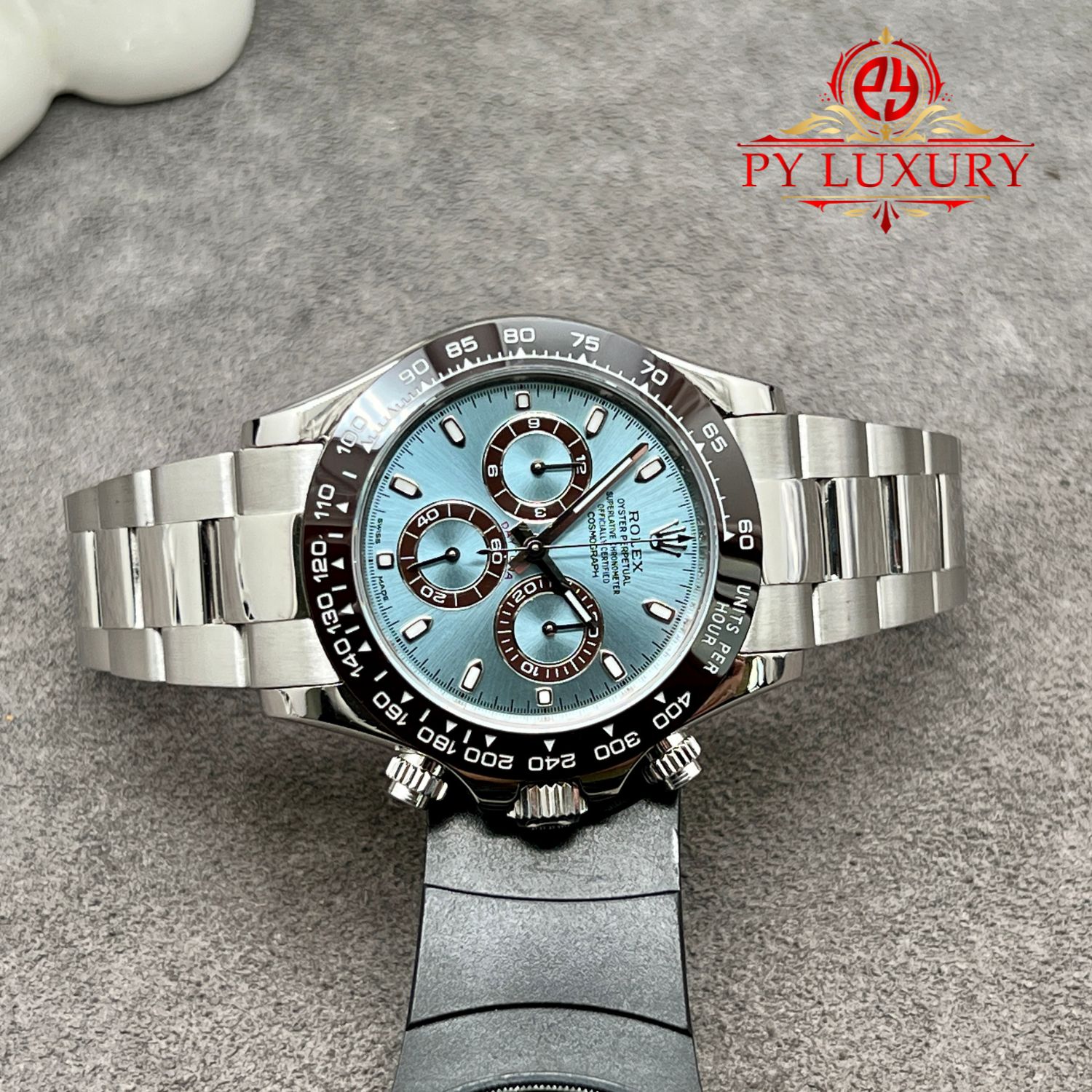 Rolex Daytona 116506 Ice Blue Dial 1:1 Custom Made CNC Real Platinum 950 Super Replica 40mm - Image 3