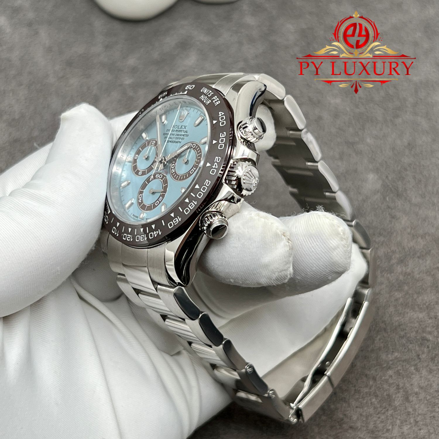 Rolex Daytona 116506 Ice Blue Dial 1:1 Custom Made CNC Real Platinum 950 Super Replica 40mm - Image 5