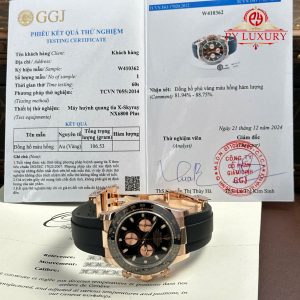 Rolex Daytona 116515LN Black Dial 18K Rose Gold Wrapped Oysterflex 1:1 Best Replica 40mm