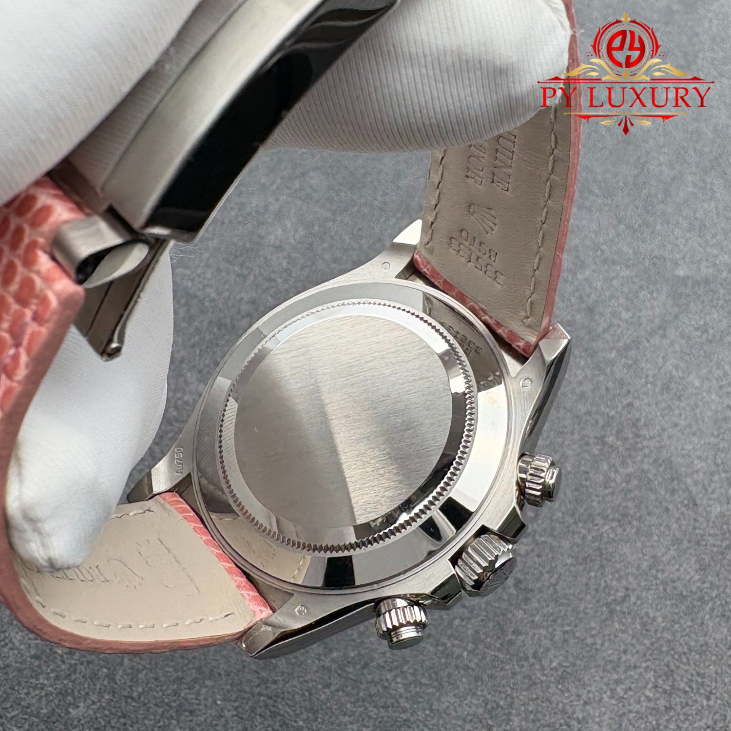 Rolex Daytona 116519 Pink Beach MOP Dial Lizard Leather Strap 1:1 Best Replica 40mm - Image 6