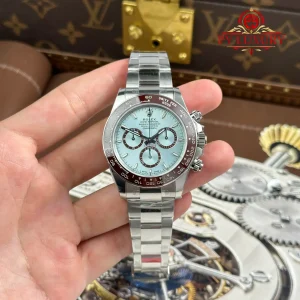 Đồng hồ Rolex Daytona 126506-0001 Platinum Mặt Xanh Băng Cọc Dạ Quang Replica 1:1 Clean Factory 40mm