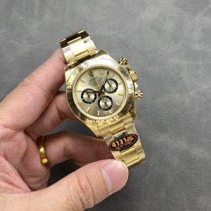 Đồng hồ Rolex Daytona 126508-0005 Vàng Kim Mặt Số Vàng Rep 1:1 Tinh Chỉnh Cân Nặng 180g QF 40mm