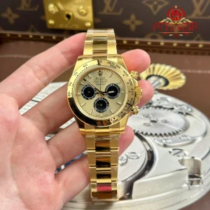Đồng hồ Rolex Daytona 126508 Vàng Vàng Mặt Số Vàng & Đen Sáng Replica 1:1 VSF 40mm