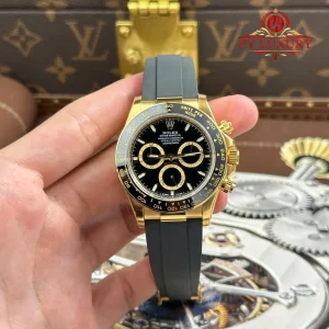 Đồng hồ Rolex Daytona 126518LN Vàng Vàng Mặt Số Đen Dây Oysterflex Replica 1:1 VSF 40mm