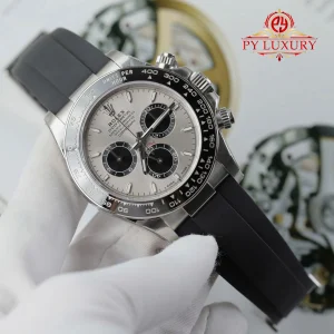 Đồng hồ Rolex Daytona 126519LN-0006 Mặt Xám Cọc Dạ Quang Dây Cao Su Replica 1:1 VS Factory 40mm