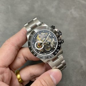 Đồng hồ Rolex Daytona Artisans de Genève Mặt Số Skeleton Viền Gốm Replica 1:1 Sonic Factory 40mm