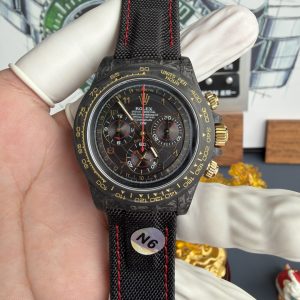 Rolex Daytona DiW Avia Black Carbon Fiber Textile Strap 1:1 Best Replica N6F 40mm