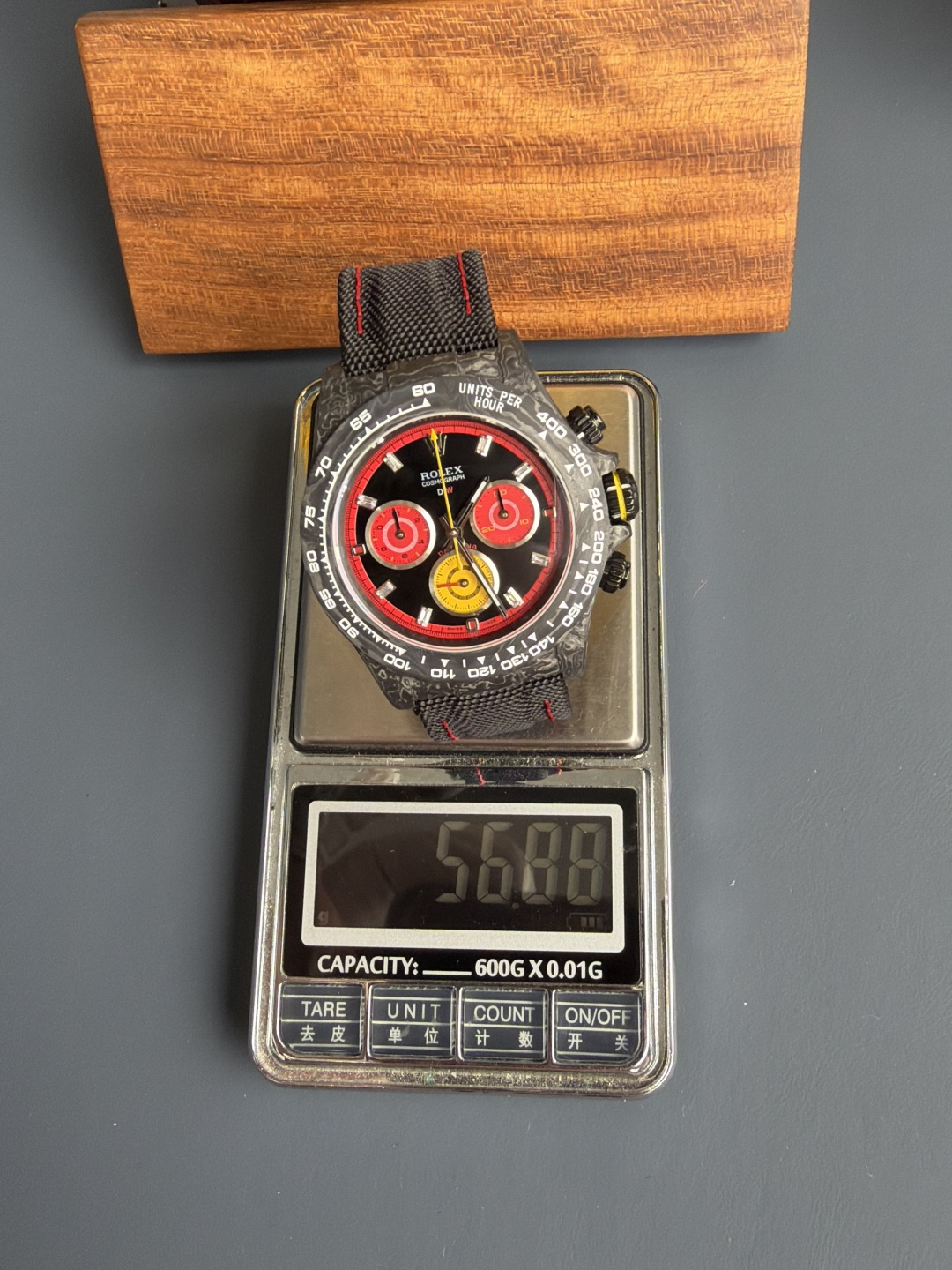 Rolex Daytona DiW F1 Racing Inspired Diamond Index Dial Black Carbon Fiber Super Clone N6F 40mm - Image 11