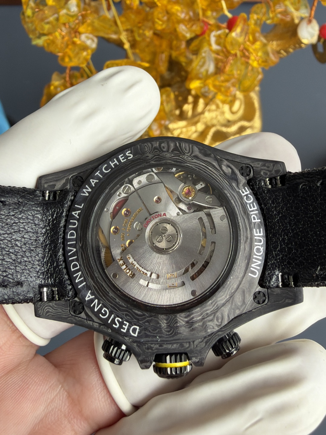 Rolex Daytona DiW F1 Racing Inspired Diamond Index Dial Black Carbon Fiber Super Clone N6F 40mm - Image 9