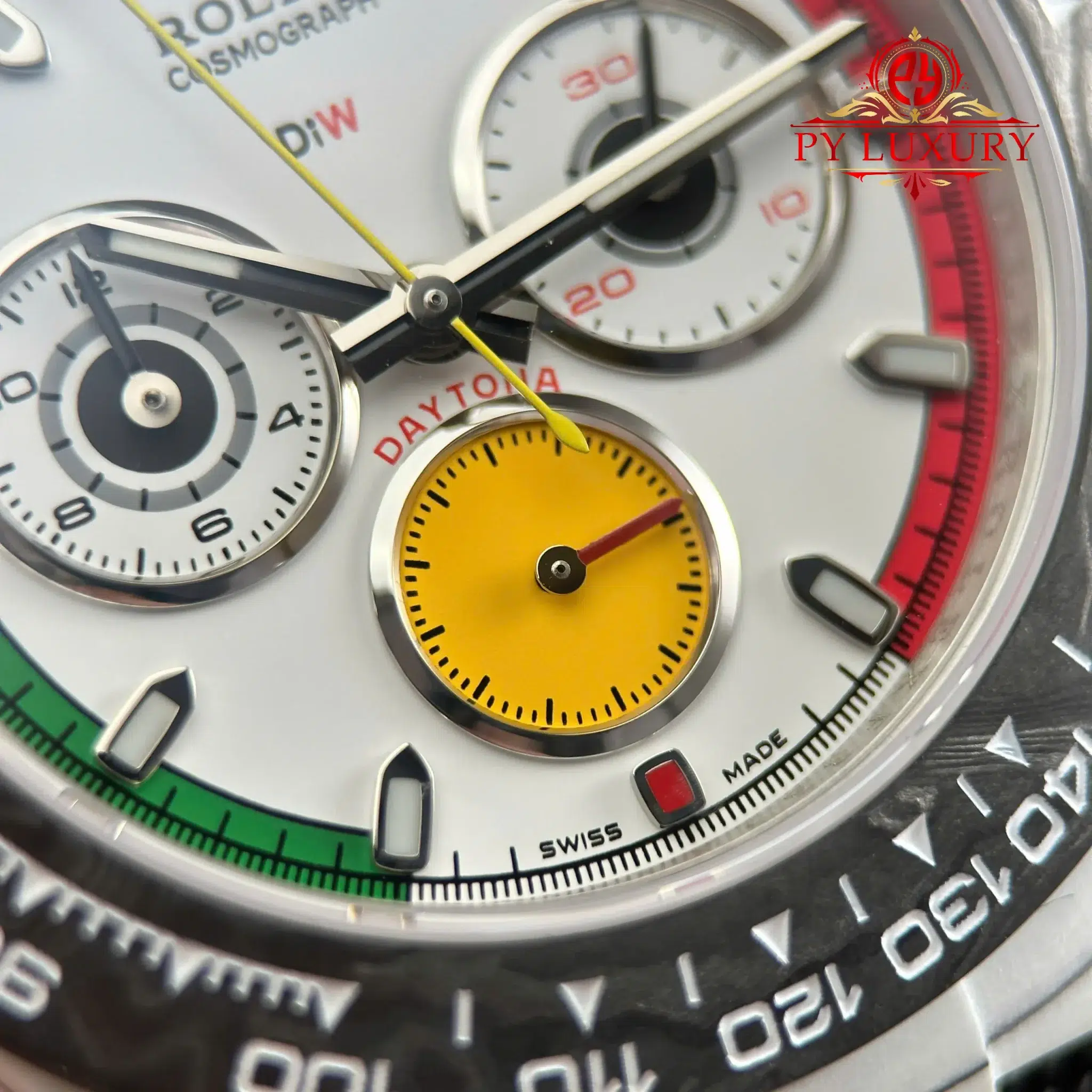 Rolex Daytona DiW Ferrari CarboQuartz White Dial Nylon Strap 1:1 Best Replica 40mm - Image 7