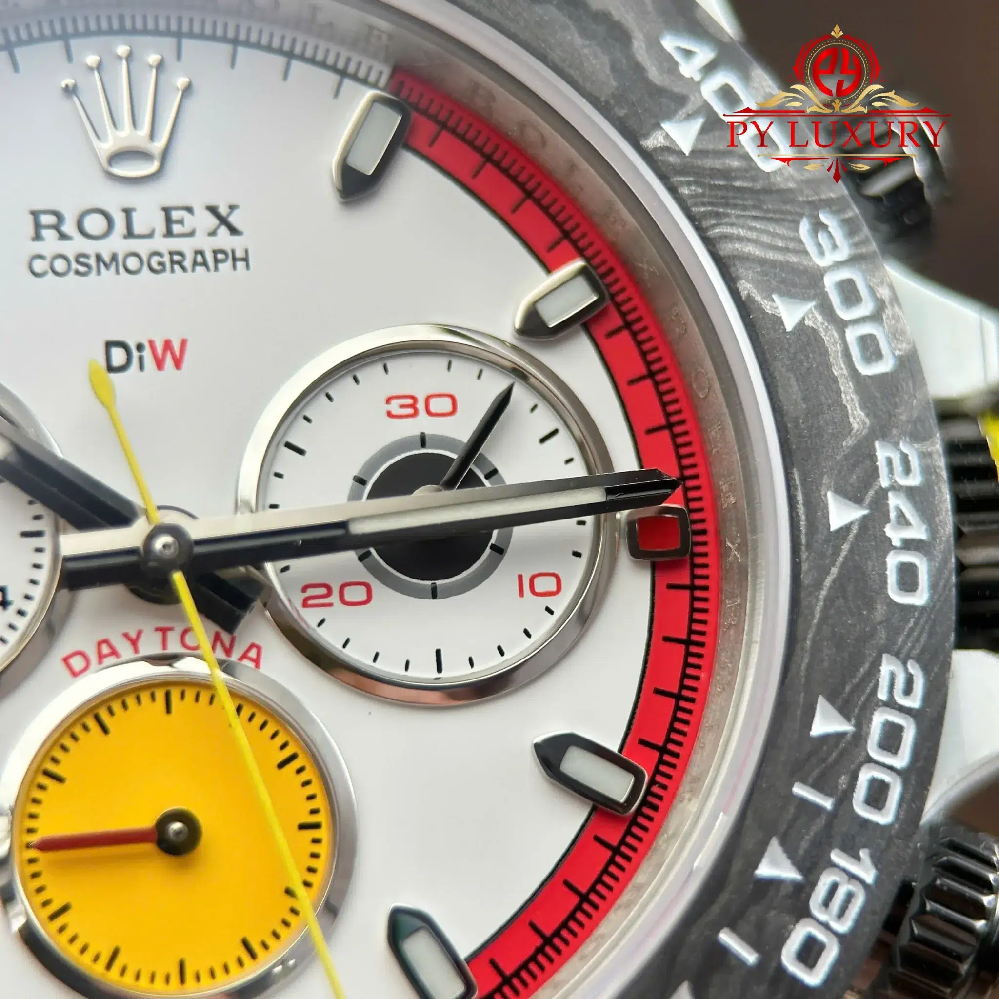 Rolex Daytona DiW Ferrari CarboQuartz White Dial Nylon Strap 1:1 Best Replica 40mm - Image 6