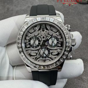 Rolex Daytona ‘Eye of the Tiger’ 116589TBR Custom Made 1:1 Pure 18K White Gold Super Replica 40mm