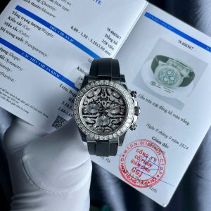Đồng hồ Rolex Daytona ‘Eye of the Tiger’ 116589TBR Chế Tác Đính Đá Moissanite Replica 1:1 40mm