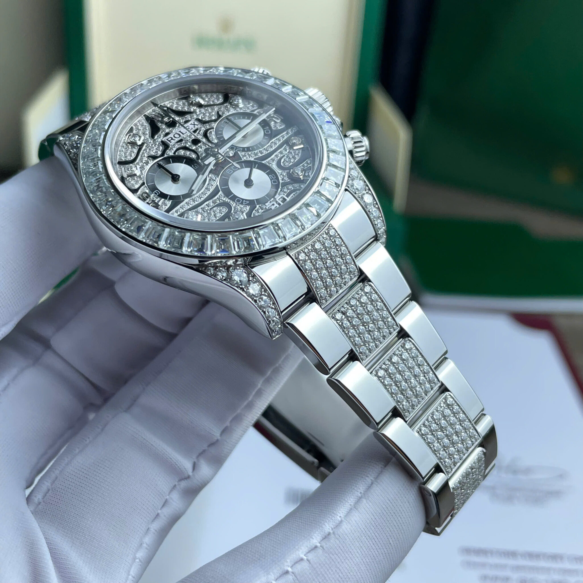 Rolex Daytona Eye of the Tiger Metal Bracelet Custom Moissanite Best Replica 40mm - Image 6