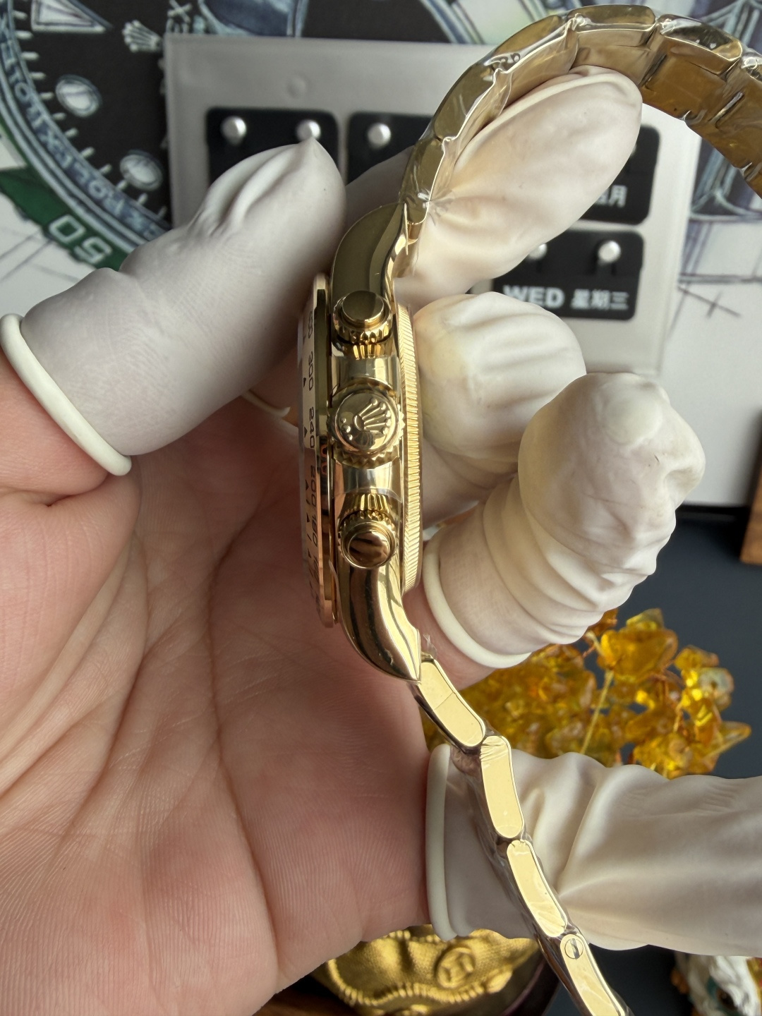 Rolex Daytona John Mayer Green Dial 18K Yellow Gold Plating Top Quality Replica Gained Weight 210g MZF 40mm - Image 9