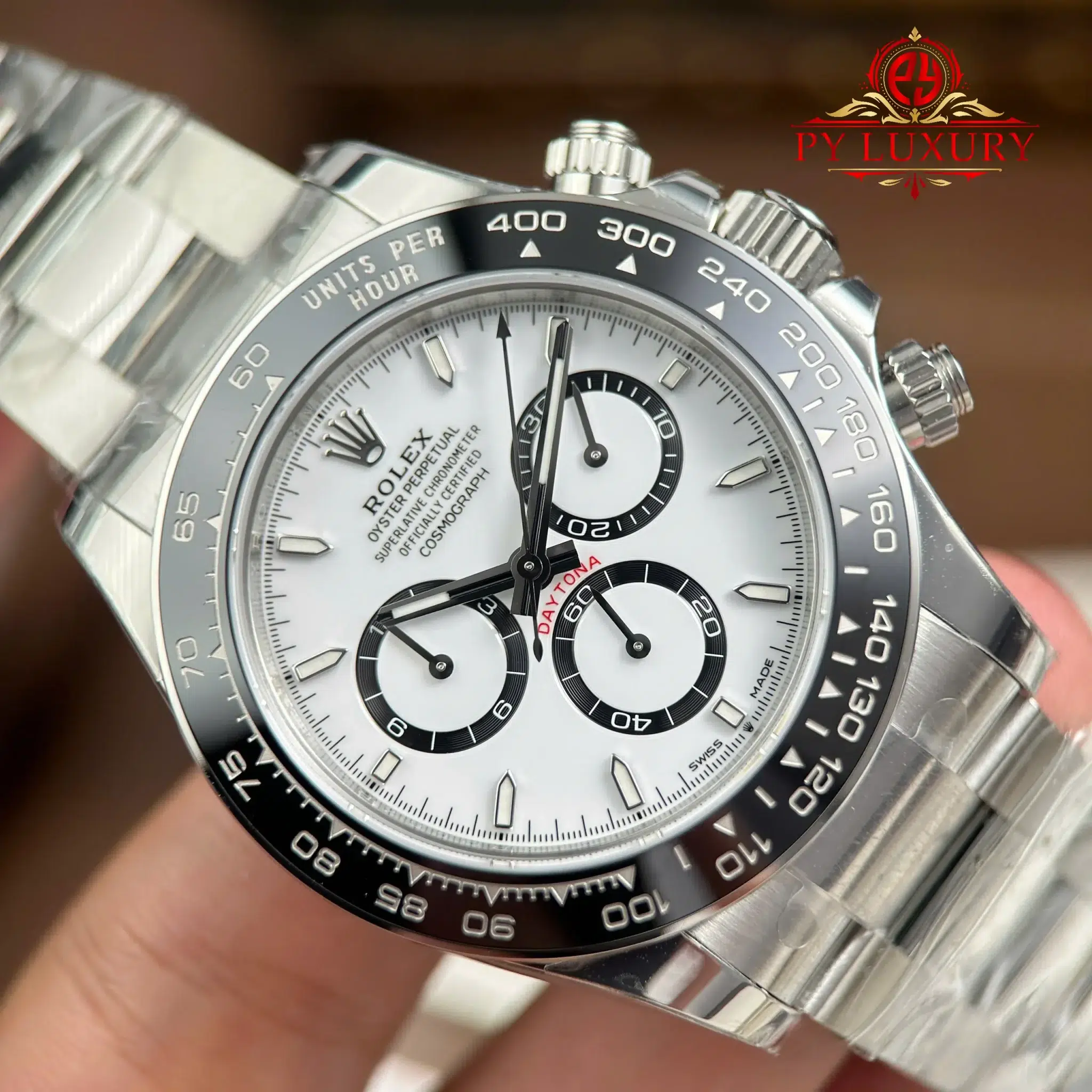 Đồng hồ Rolex Daytona Panda 126500LN Mặt Trắng Replica 1:1 VSF 40mm - Image 4