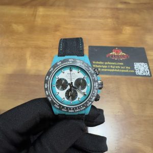 Rolex DiW Daytona Celeste Invert Quartz Fiber Nylon Strap 1:1 Best Replica 40mm