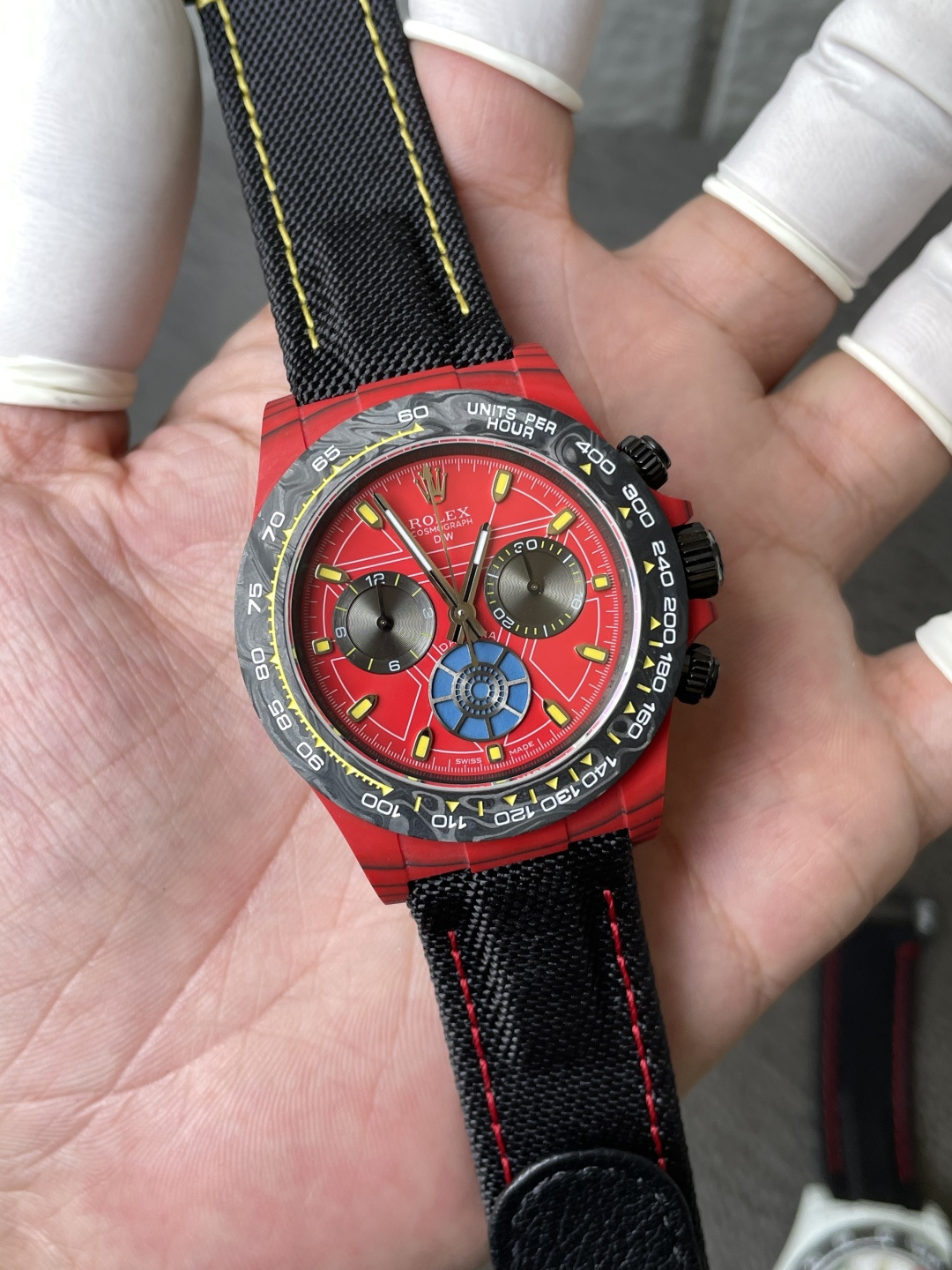 Rolex DiW Daytona IRON MAN CarboQuartz Red Dial Super Clone Sonic Factory 40mm - Image 2