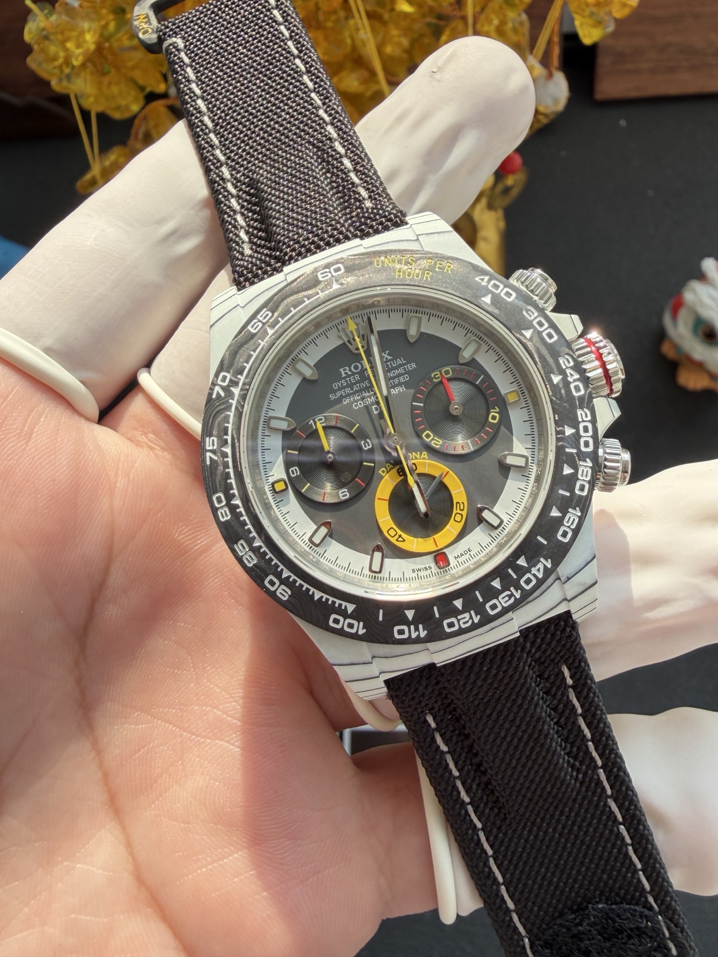 Rolex Daytona DiW Quantum Racer CarboQuartz Nylon Strap 1:1 Best Clone 40mm - Image 2