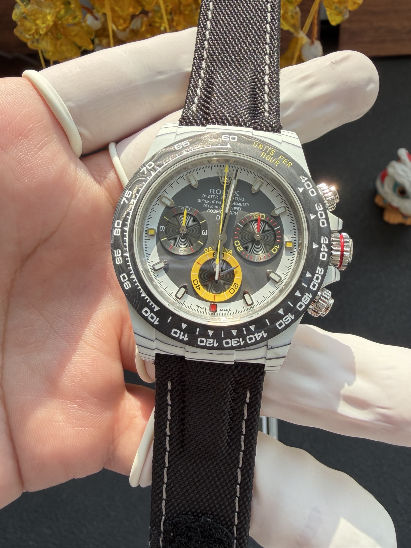 Rolex Daytona DiW Quantum Racer CarboQuartz Nylon Strap 1:1 Best Clone 40mm - Image 3
