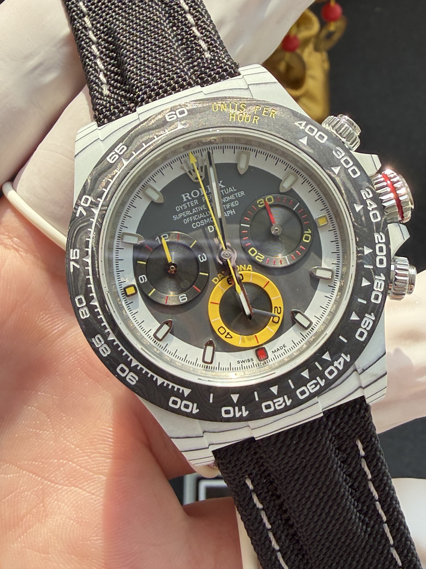 Rolex Daytona DiW Quantum Racer CarboQuartz Nylon Strap 1:1 Best Clone 40mm - Image 4