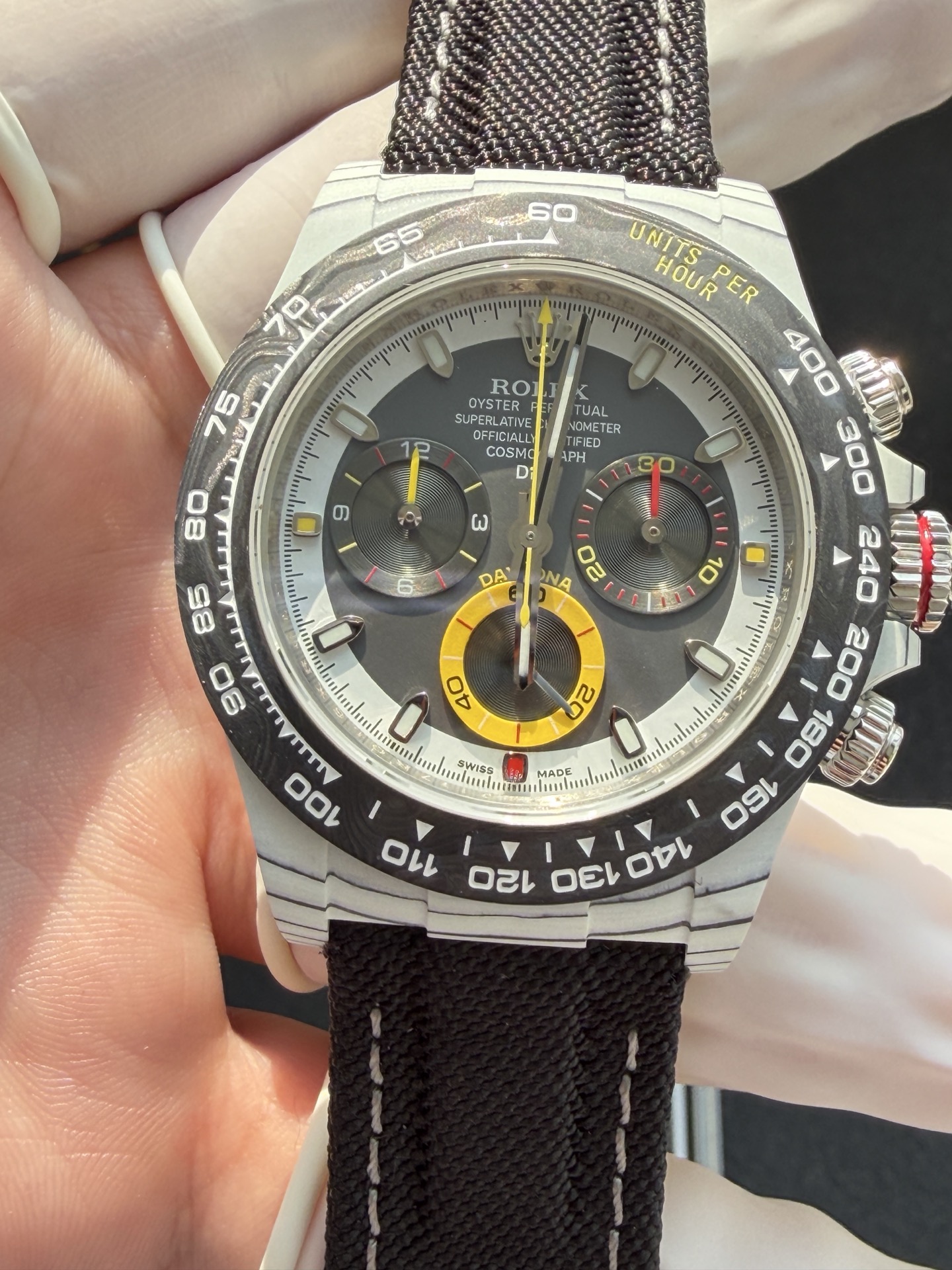 Rolex Daytona DiW Quantum Racer CarboQuartz Nylon Strap 1:1 Best Clone 40mm - Image 5