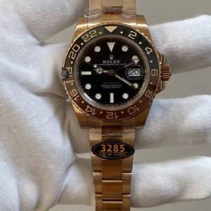 Rolex GMT-Master II 126715CHNR Root Beer Rose Gold Black Dial Top Quality Replica Gained Weight 183g QF 40mm